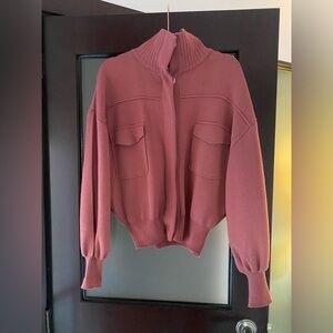 Zara Women's Mauve Bomber Jacket